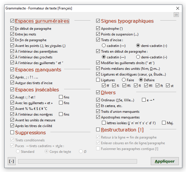 Grammalecte · Formateur de texte